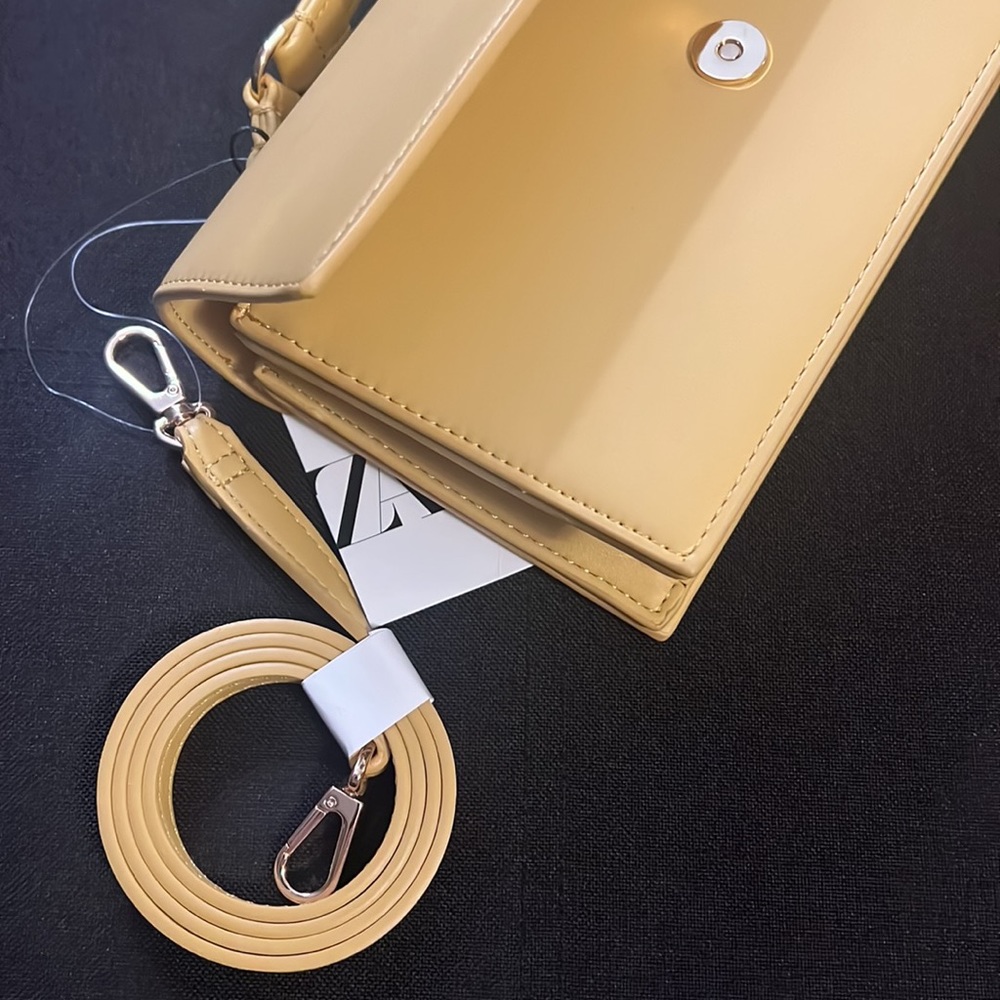 Zara πππYellow Flap Mini City Bag - NWT - Picture 11 of 13